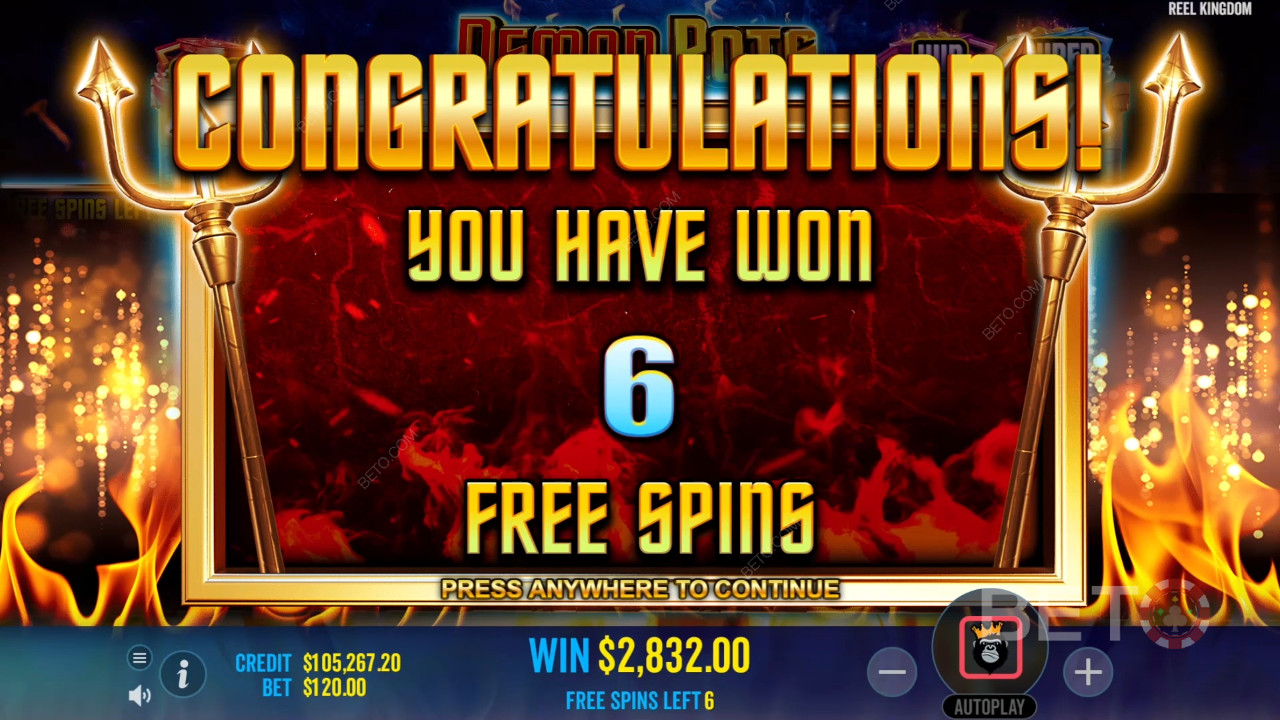 Vind 6.000 gange din indsats i Demon Pots spilleautomaten!