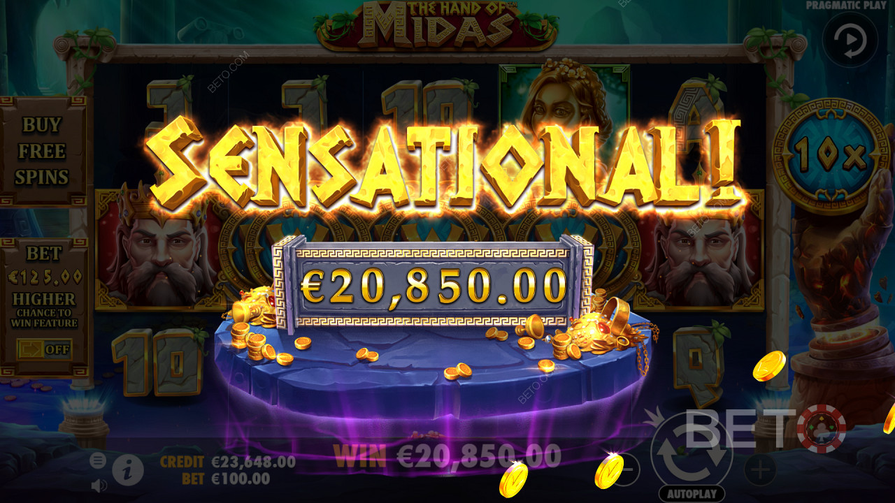 Sensationel sejr på The Hand of Midas online spillemaskinen