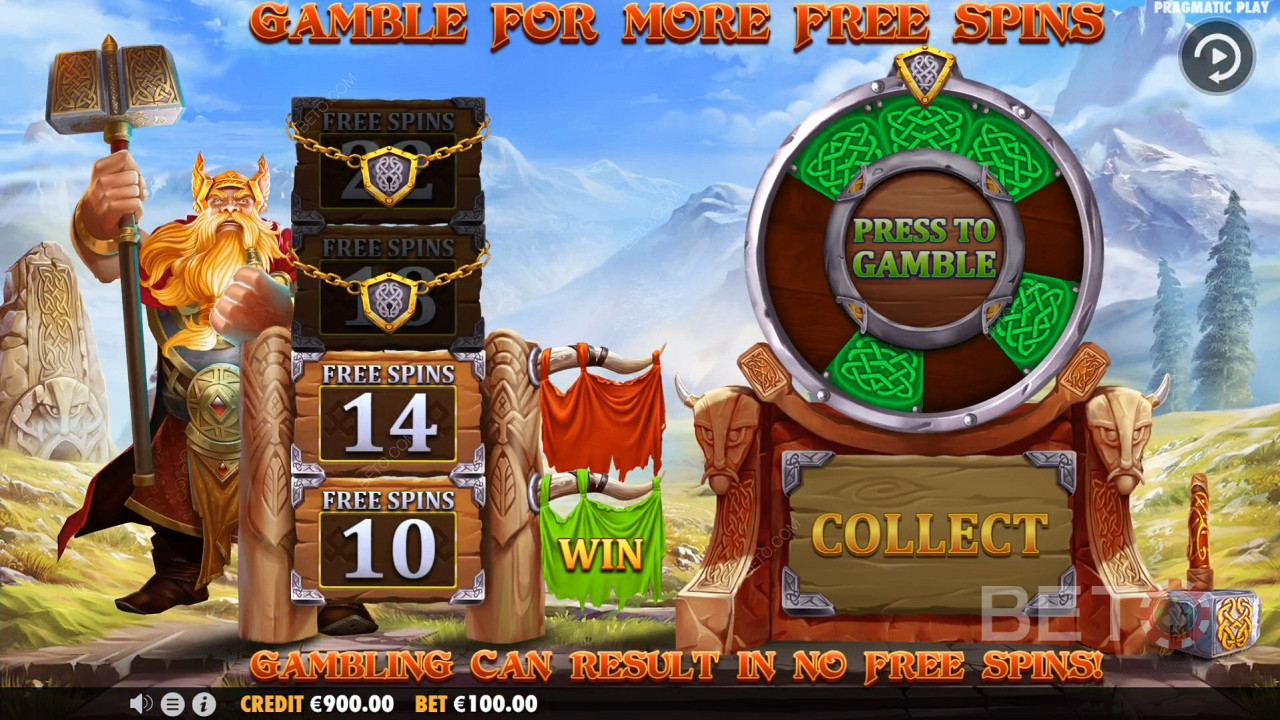 Du kan gamble dine gratis spins for at vinde flere free spins