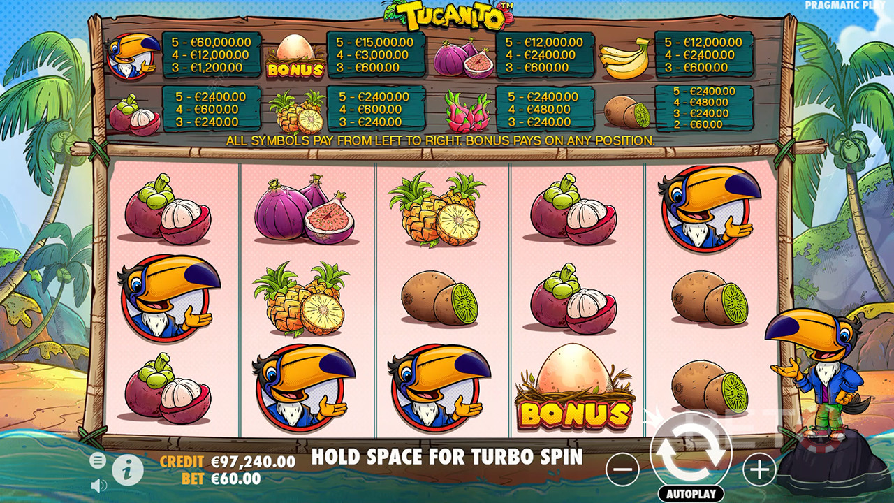 Dom over Tucanito online spilleautomat