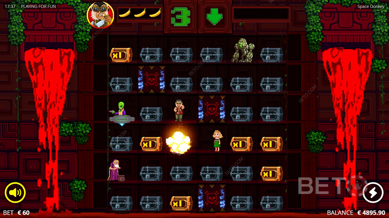 Vind 14.649 gange din indsats i Space Donkey spilleautomaten!
