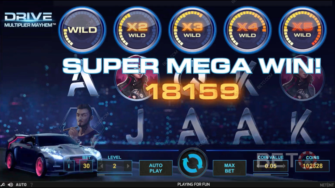 Bonusfunktioner som Multiplikator Wilds giver dig en chance for at vinde en SUPER MEGA WIN  
