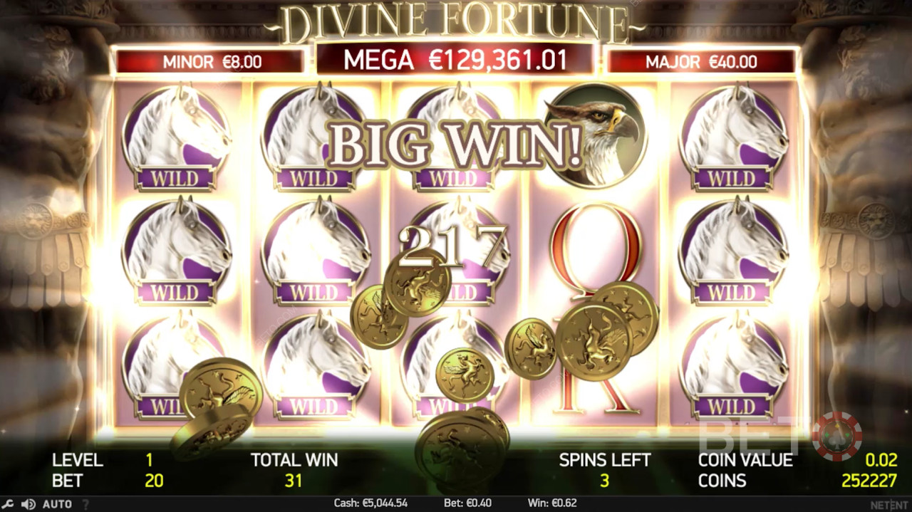 Ramt af en stor gevinst i Divine Fortune