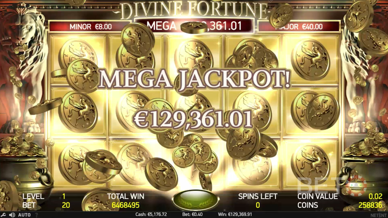 Jagten på den store jackpot er hovedattraktionen i Divine Fortune