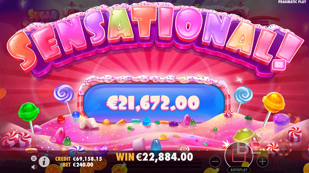 Vind 5.000 gange din indsats i Sugar Supreme Powernudge spilleautomat!