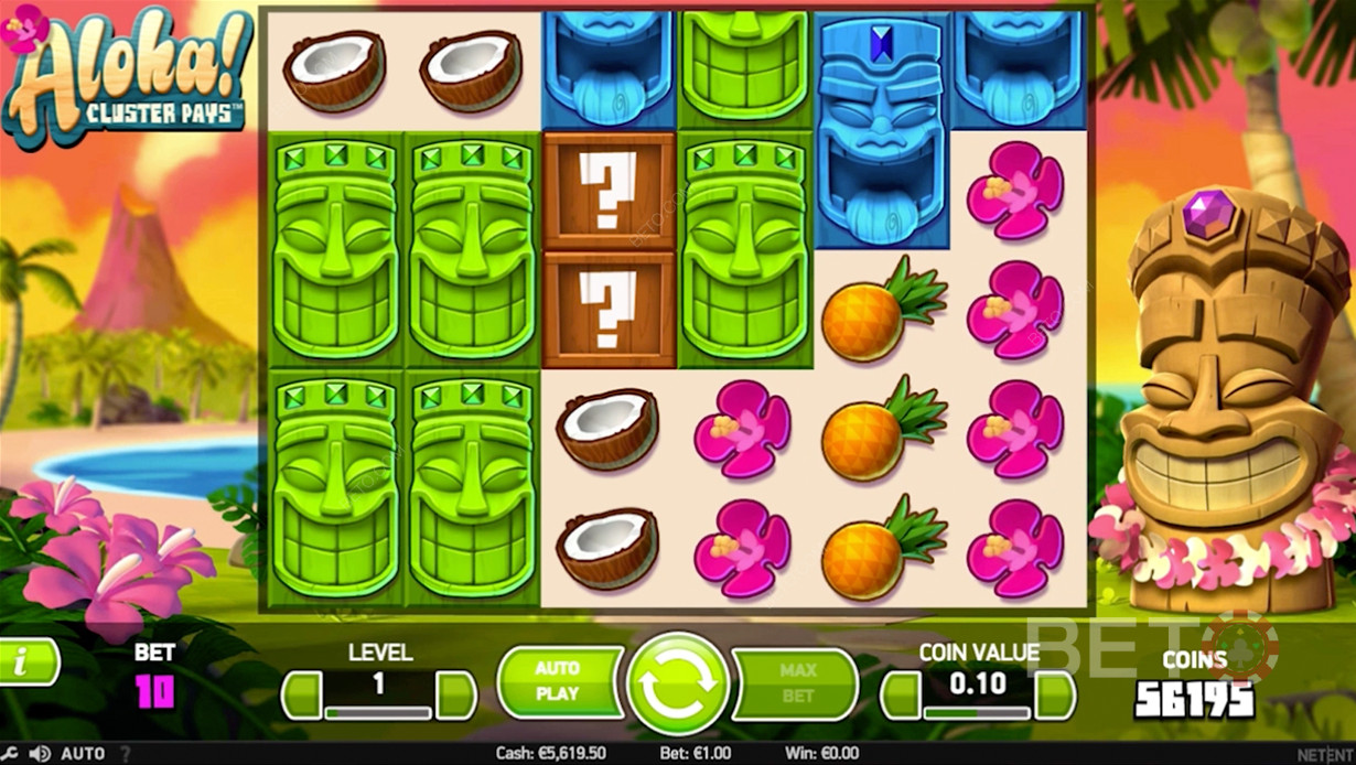 Tropiske frugter i Aloha! Cluster Pays
