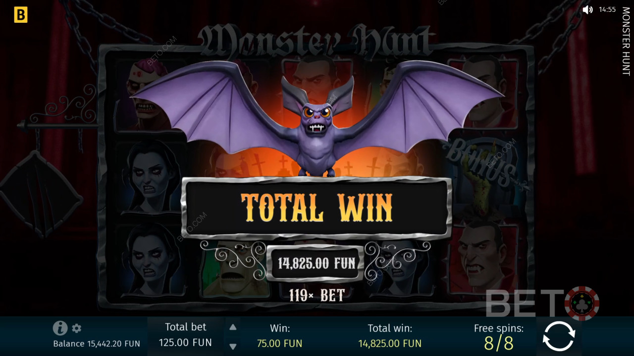 Vind 1.299 gange din indsats i Monster Hunt spilleautomaten!