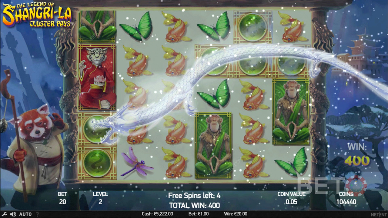 Kom med på asiatisk eventyr med The Legend of Shangri-La: Cluster Pays spillemaskine