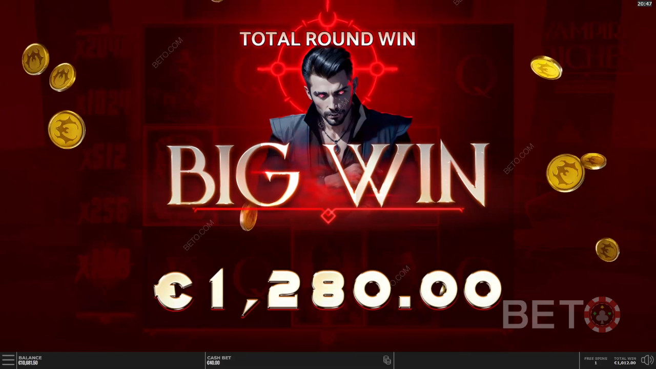 Vind 25.000x Din indsats i Vampire Riches DoubleMax Spilleautomat!