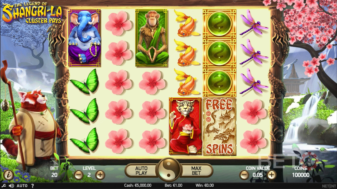 Smukke symboler i The Legend of Shangri-La: Cluster Pays spilleautomat