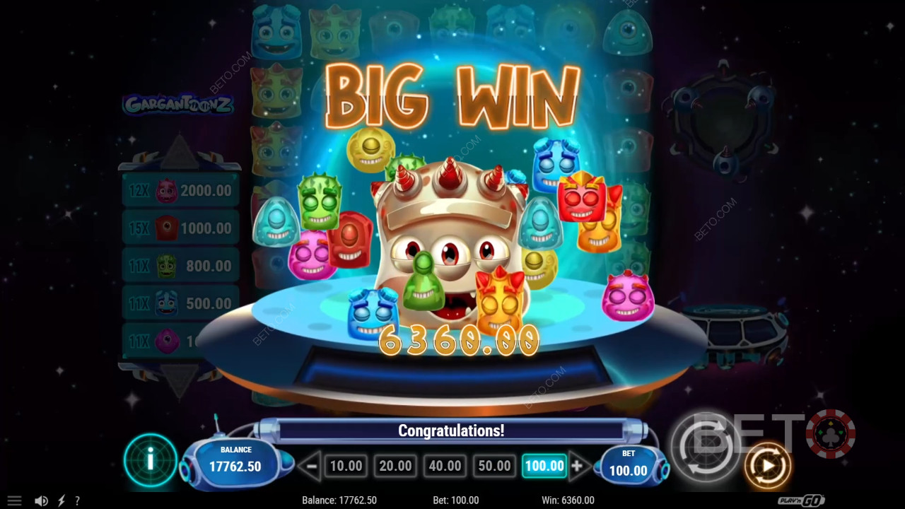Vind 7.000 gange din indsats i Gargantoonz spilleautomat!