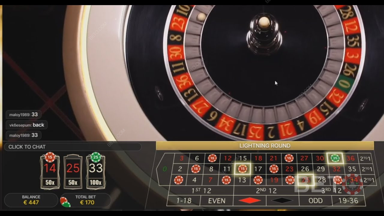 Flere indsatser i Lightning Roulette