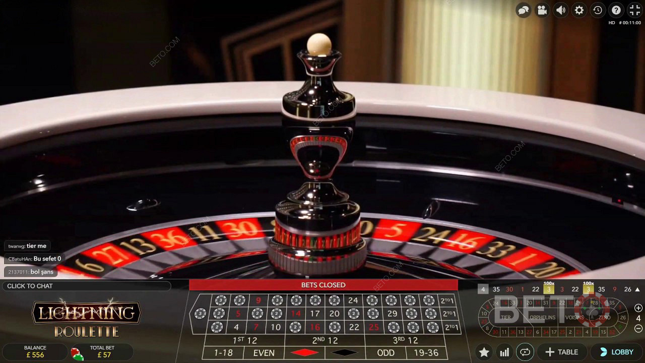 Find den bedste strategi til Lightning Roulette online.