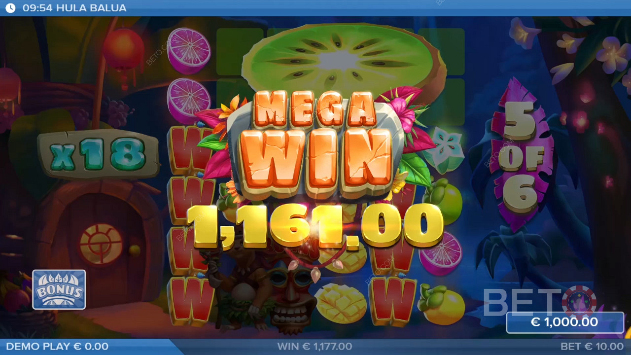 Vind 25.000 gange din indsats i Hula Balua spilleautomat!