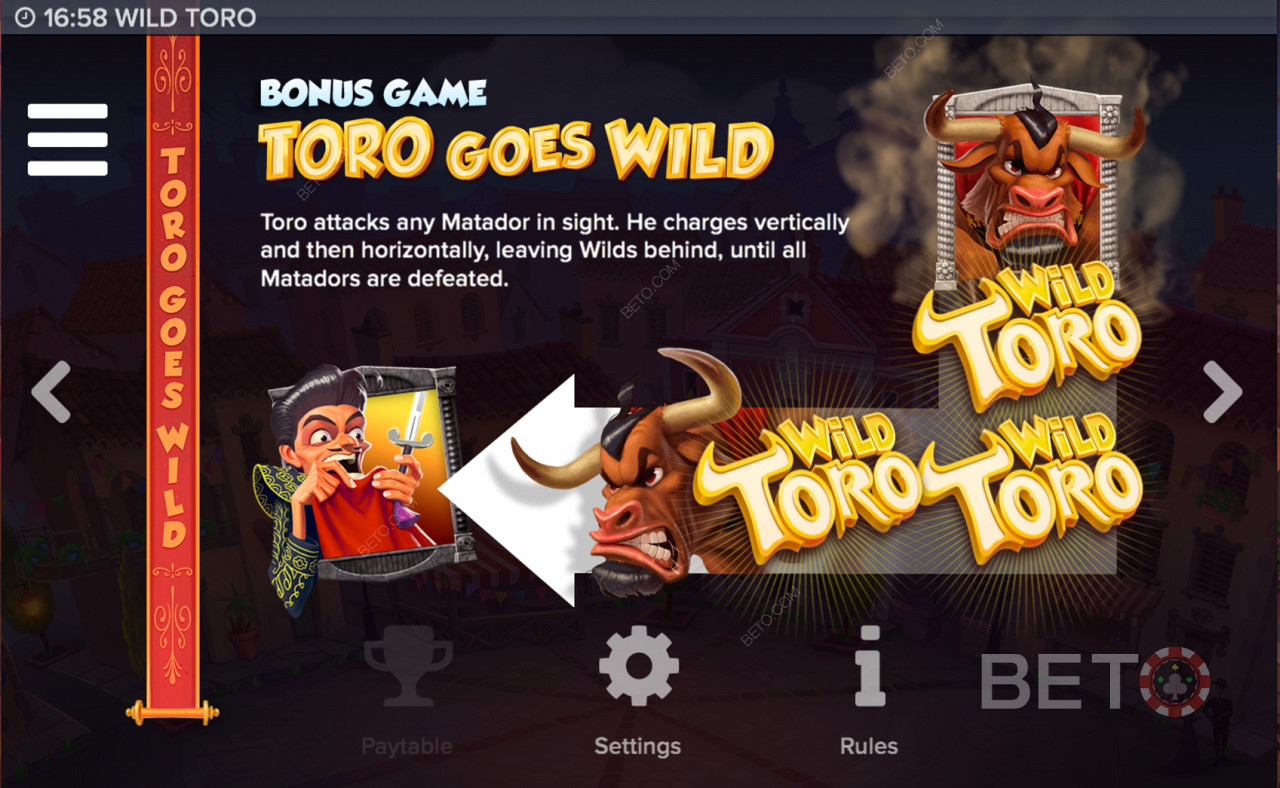 Specielle funktioner i Wild Toro