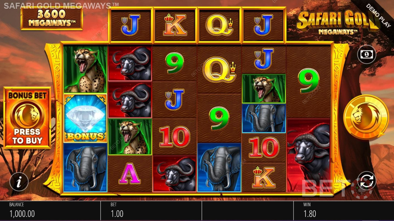 Vilde savanne-slots i Safari Gold Megaways