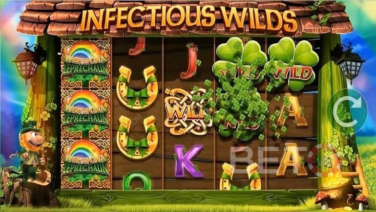 Smittende Wilds i Wish Upon a Leprechaun Megaways Spilleautomat