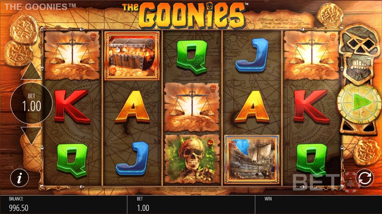 Forskellige symboler i The Goonies Jackpot King