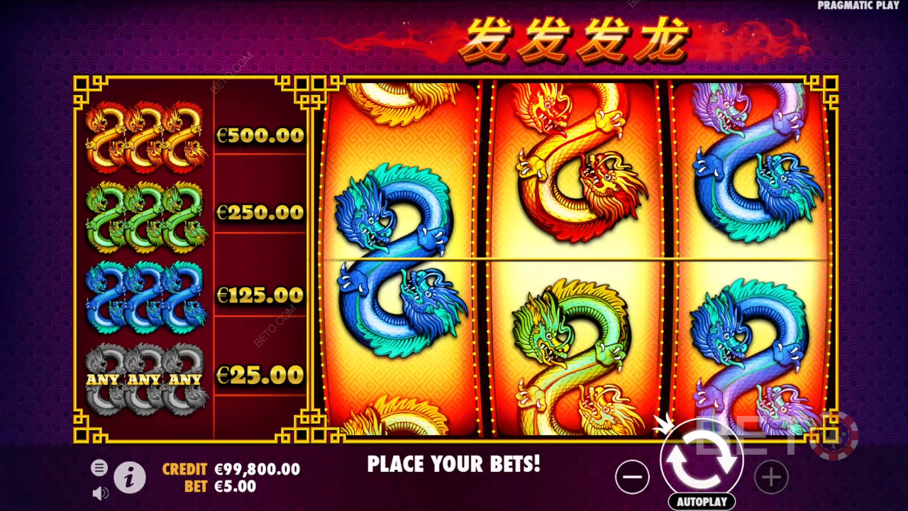 Bonusfunktioner i 888 Dragons fra Pragmatic Play