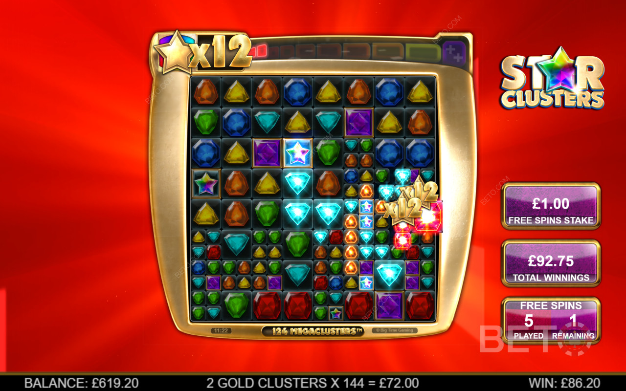 Få store gevinster i gratis spins bonusrunden