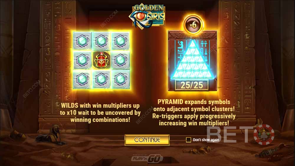 Pyramideladerfunktionen i Golden Osiris