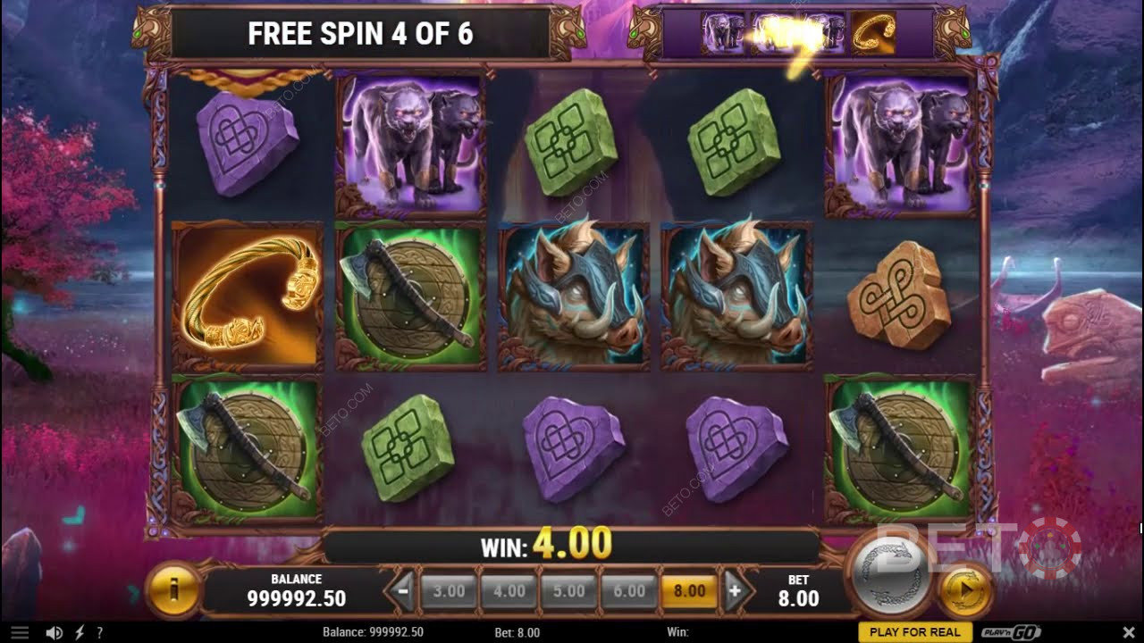Gratis spins i Freyjas Ansigter online spilleautomat