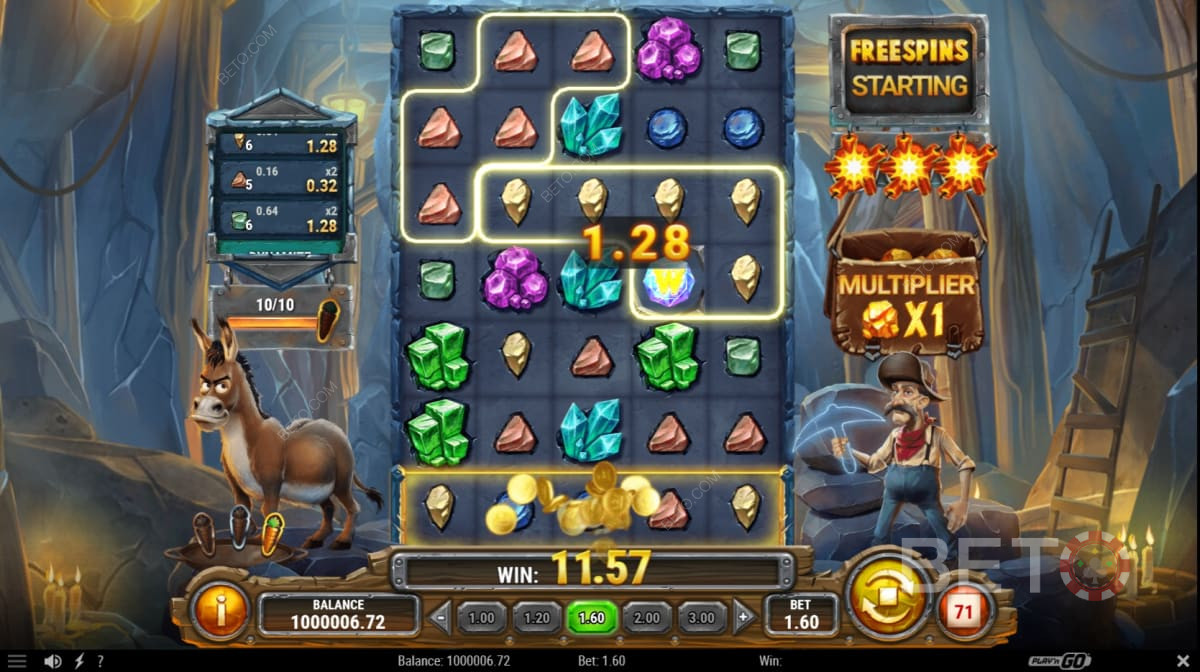 Flere gevinster i Miner Donkey Trouble