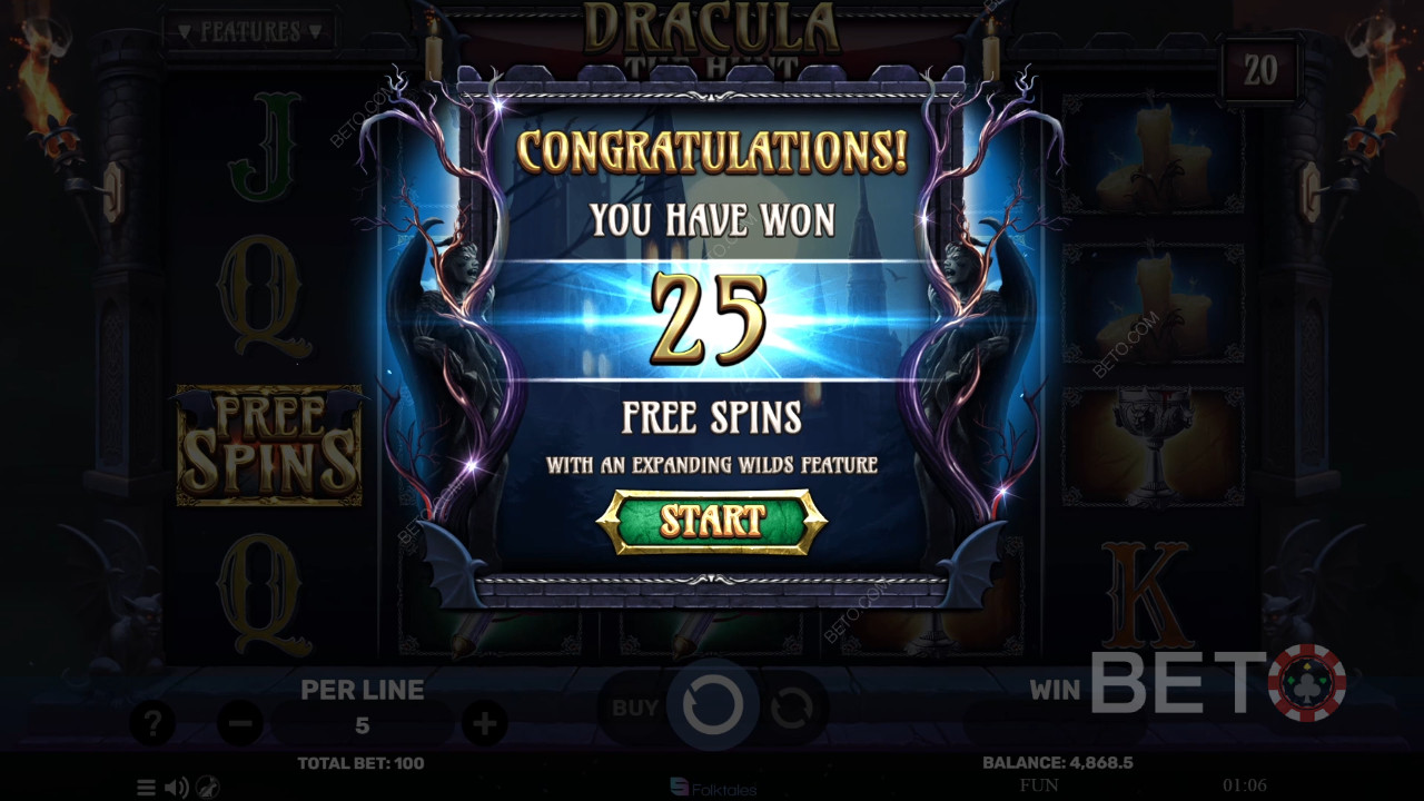 Vind 3.000 gange din indsats i Dracula The Hunt spilleautomat!