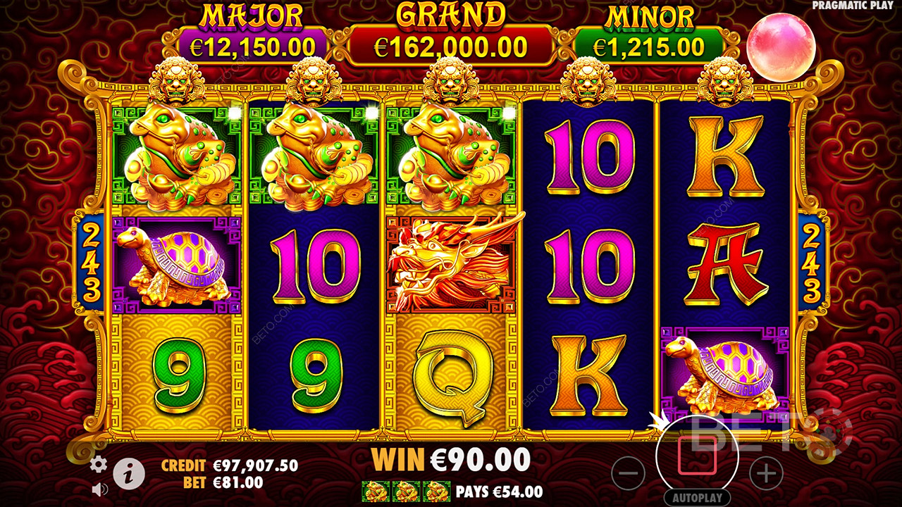 Vind 7.342 gange din indsats i 5 Lions Gold automaten!