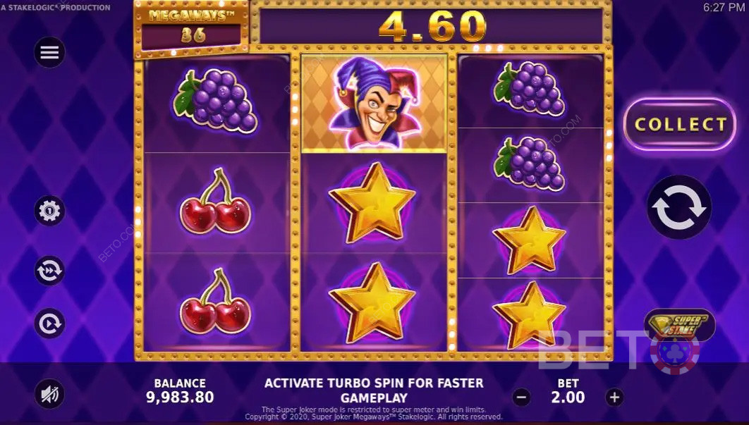 Klassiske frugtsymboler i Super Joker Megaways