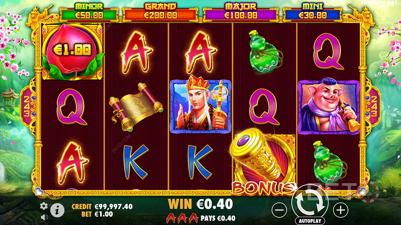 Bonusfunktioner i Monkey Warrior fra Pragmatic Play