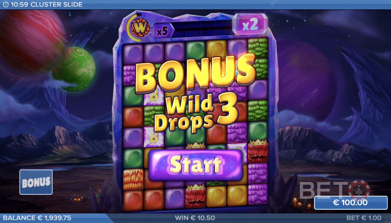 Gratis Spins i Cluster Slide Spillet