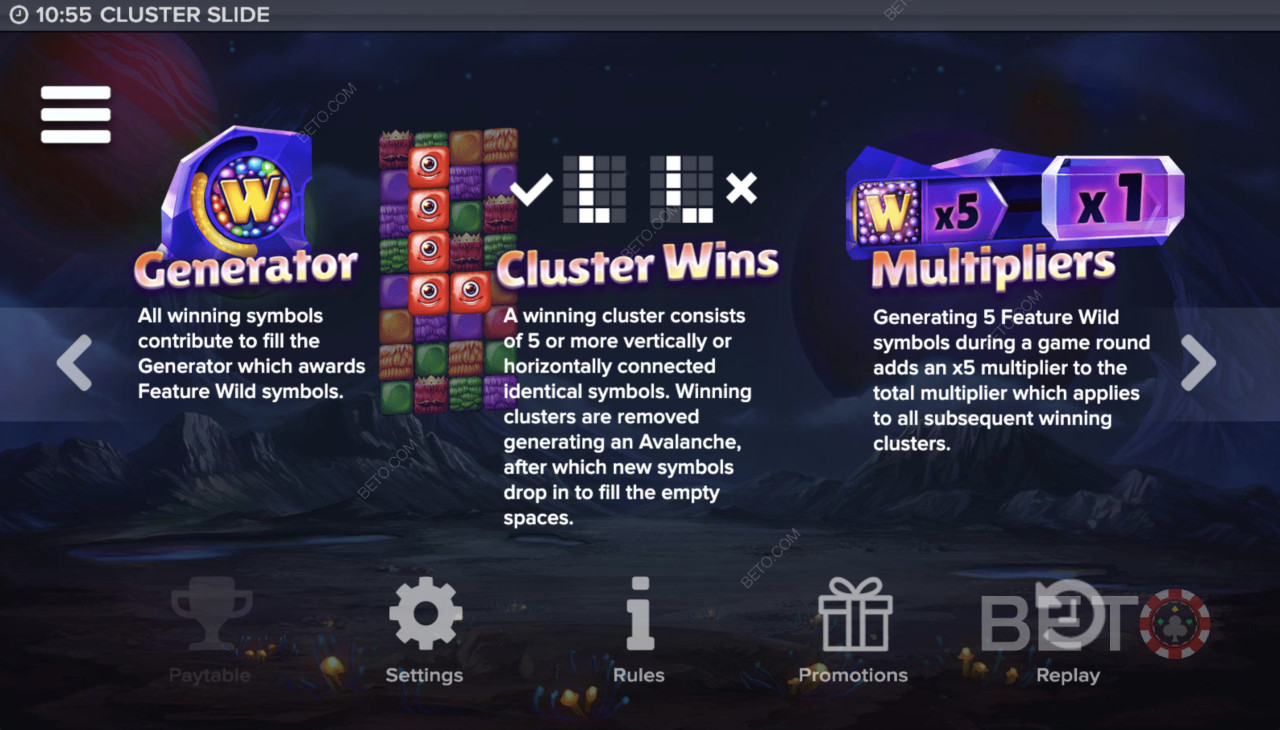 Klynger, Gevinster og Multiplikatorer i Cluster Slide