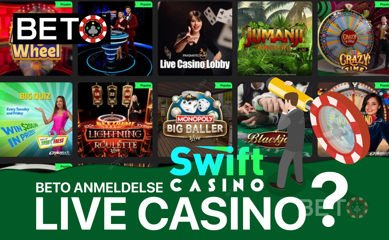 Swift Casino giver dig mulighed for at nyde live casinospil
