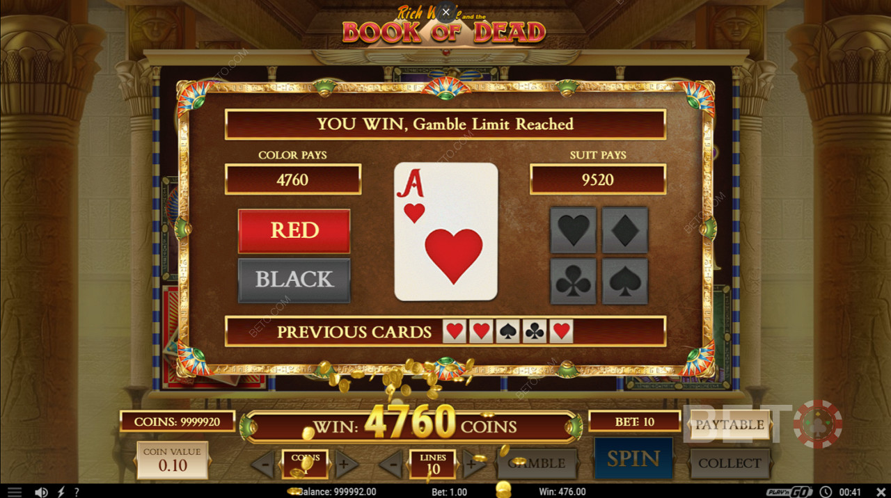 Gamble feature i Book of Dead