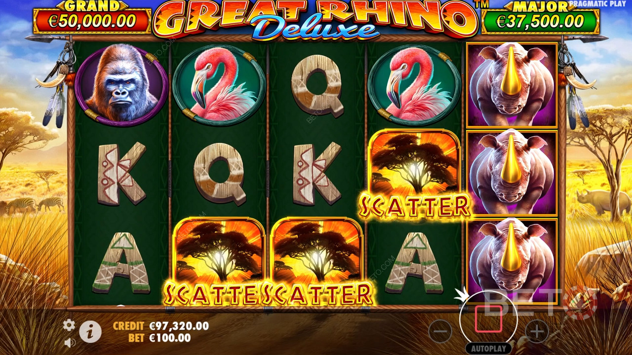 Great Rhino Deluxe Anmeldelse fra BETO Spilleautomater