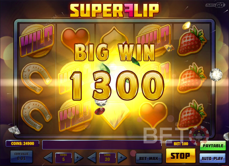 Stor gevinst i Super Flip spilleautomat