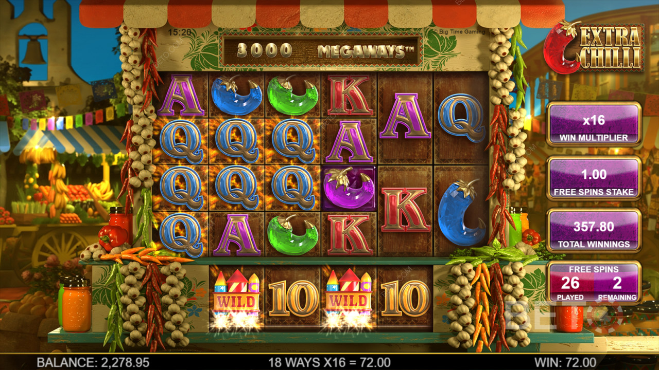 Gratis spins i Extra Chilli Megaways