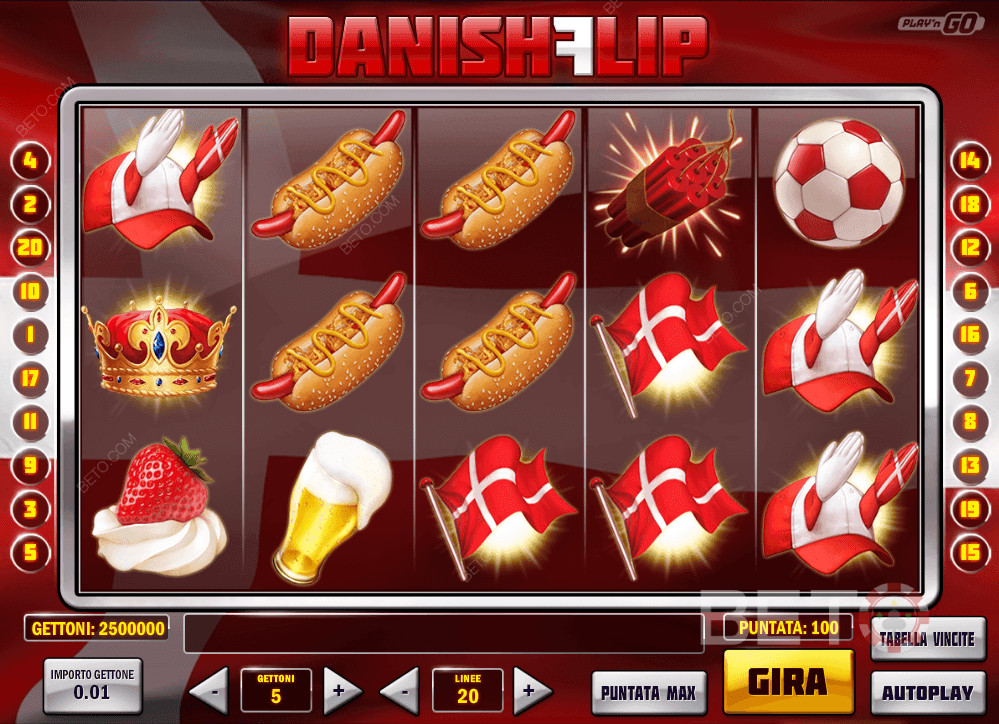 Få de rigtige symboler på række og vind stort i Danish Flip