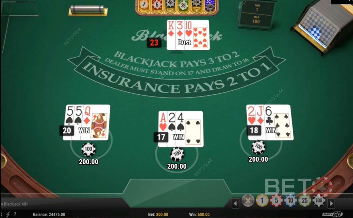 Spil gratis European Blackjack online på BETO Spilleautomater