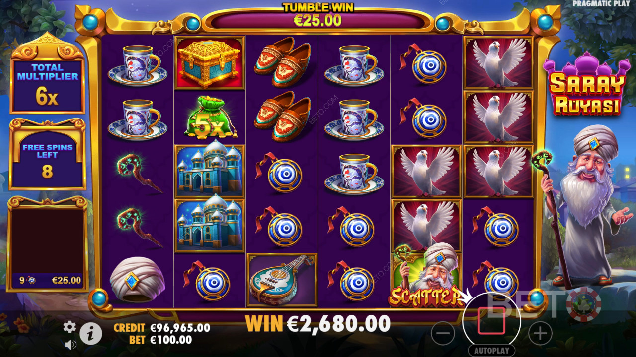 Vind 5.000 gange din indsats i Saray Ruyasi spilleautomaten!