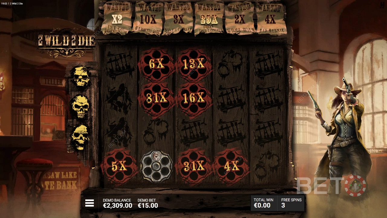 Bonusfunktioner forklaret i 2 Wild 2 Die fra Hacksaw Gaming