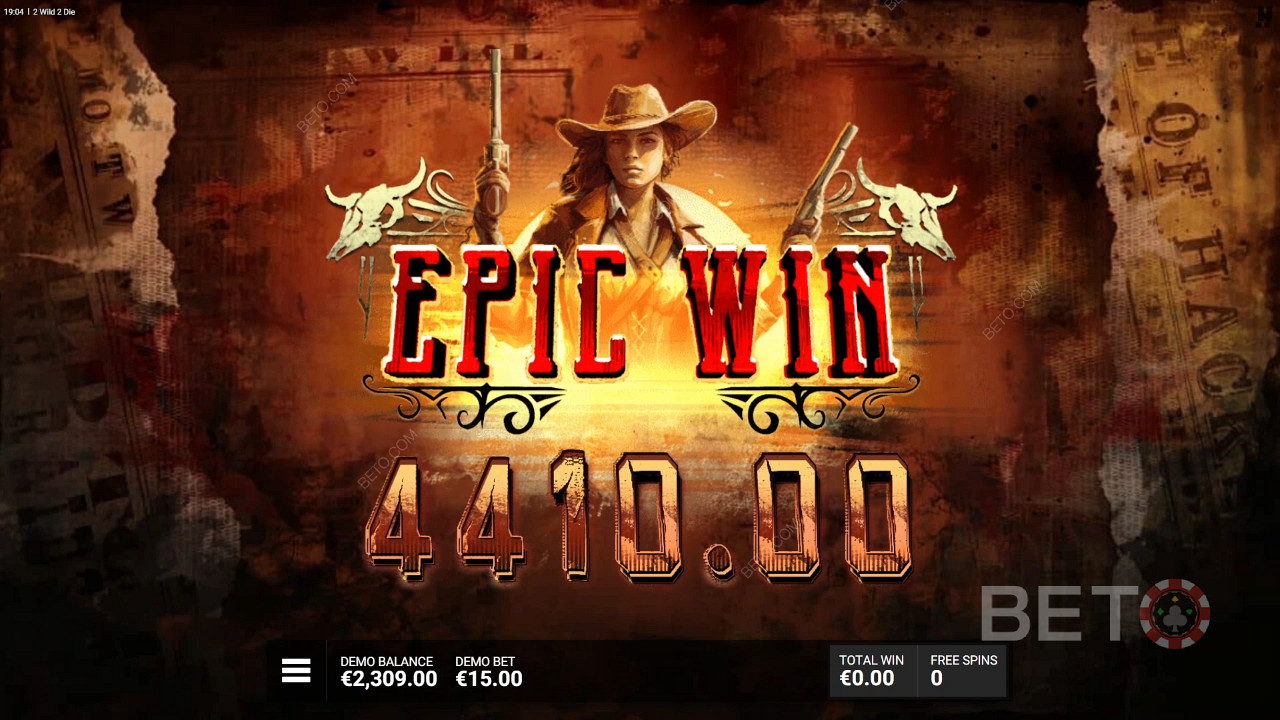 Vind 15.000 gange din indsats i 2 Wild 2 Die automaten!