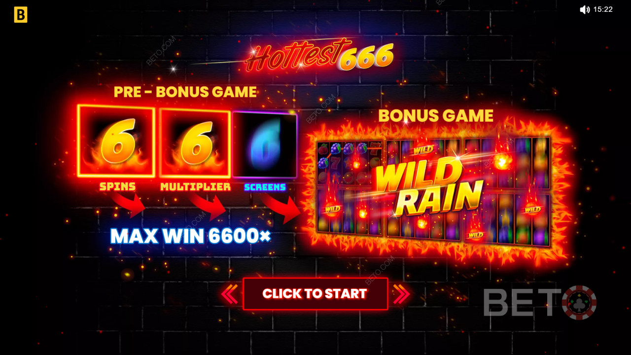 Bonusfunktioner i Hottest 666 fra BGAMING forklaret