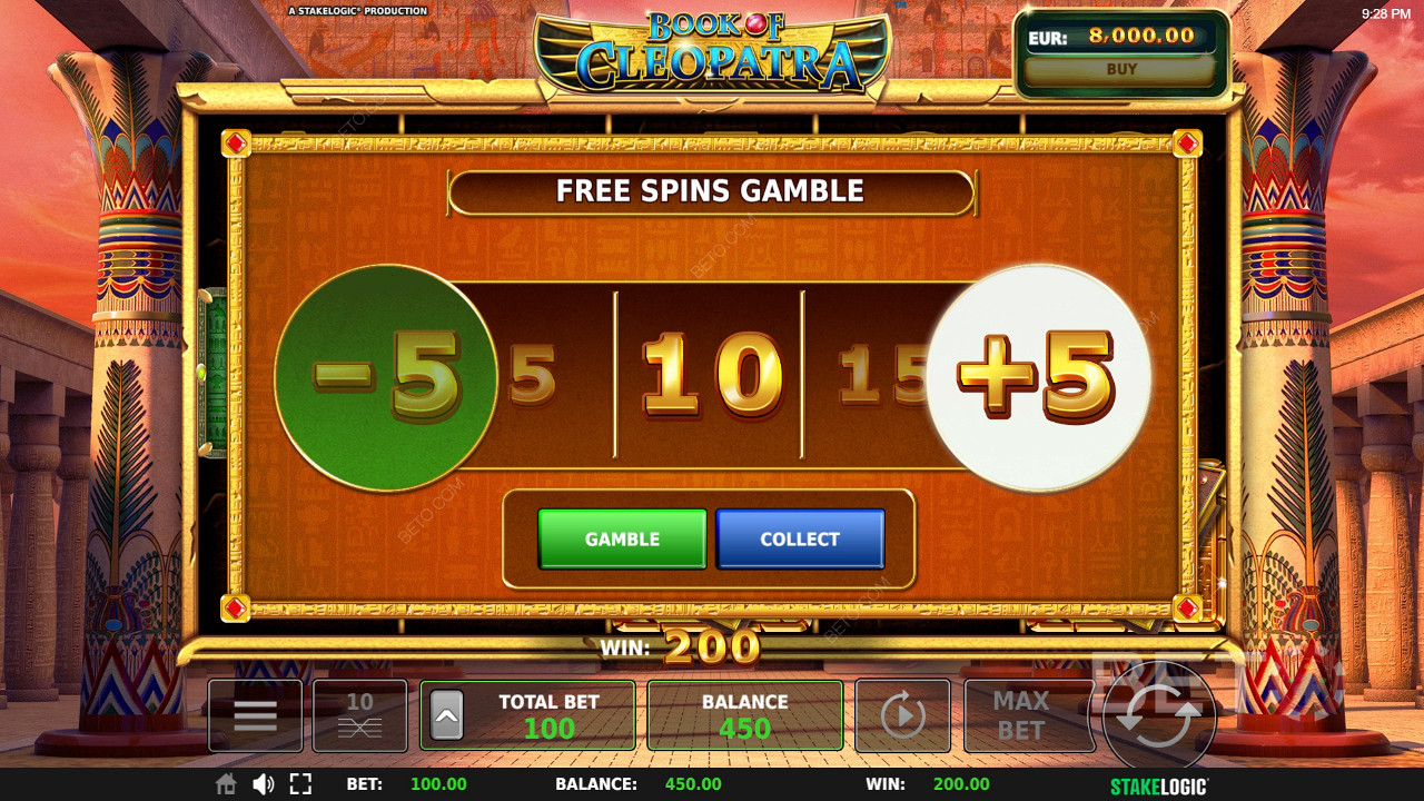 Vind 5.502 gange din indsats i Book of Cleopatra automaten!