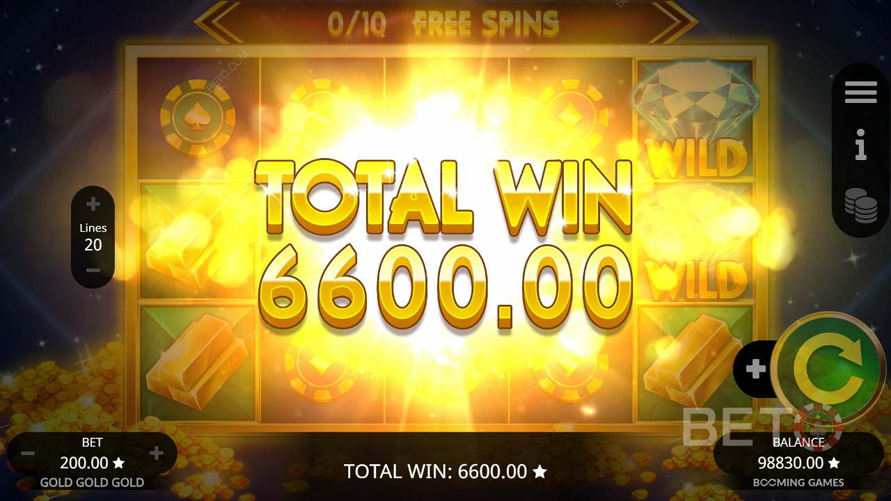Vind 2.000 gange din indsats i Guld Guld Guld automaten!
