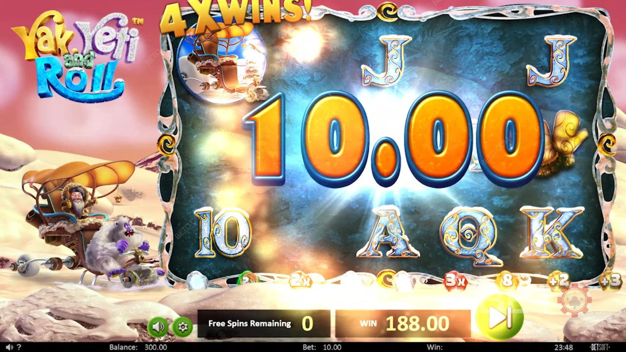 Vind stort i Yak, Yeti and Roll spilleautomaten
