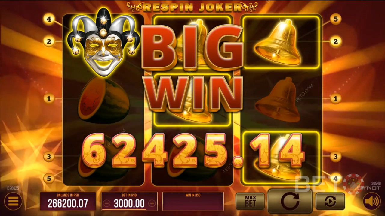 Vind op til 500 gange din indsats i Respin Joker spillet