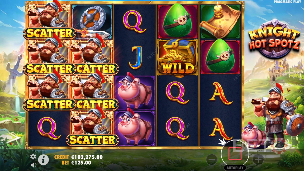 Bonusfunktioner i Knight Hot Spotz fra Pragmatic Play