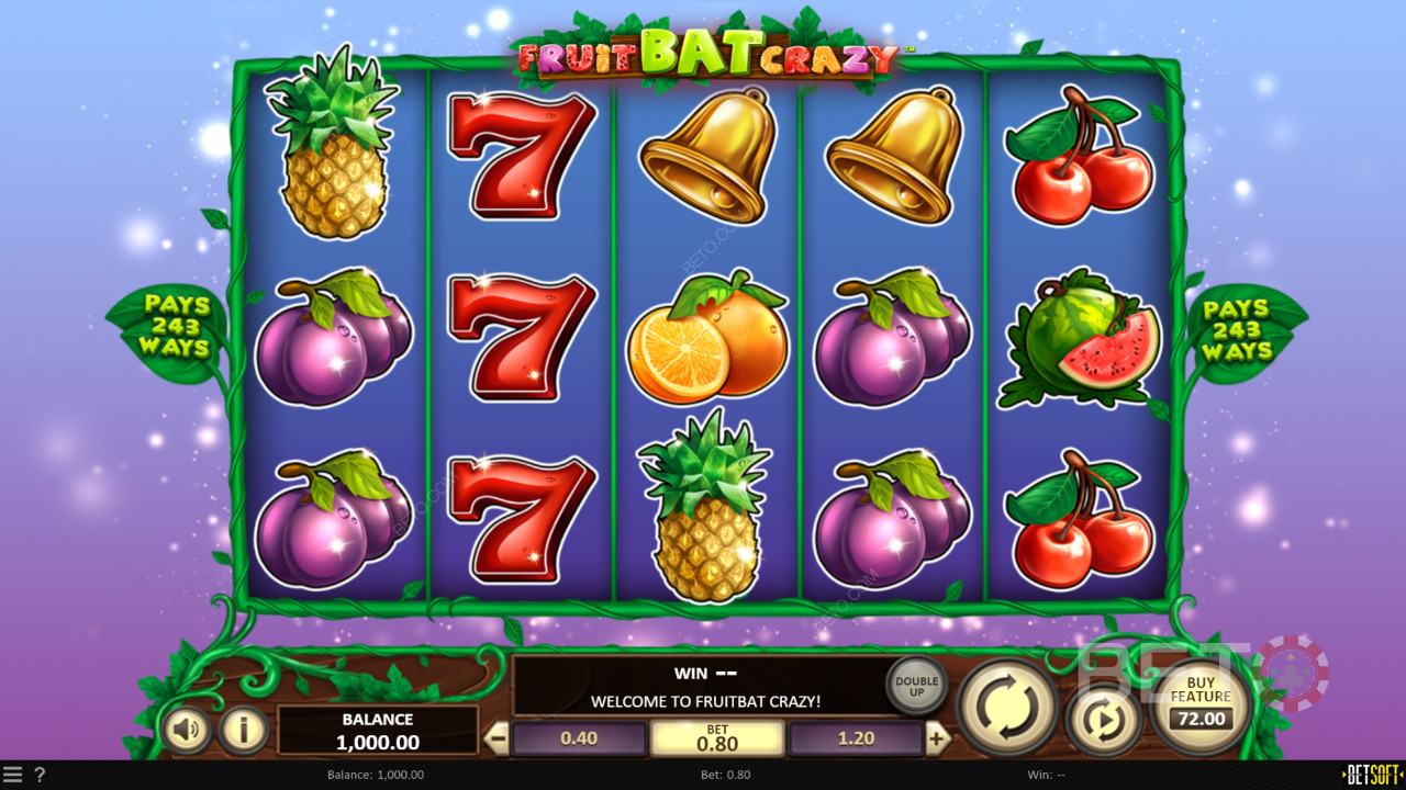 Sjove og venlige grafik i Fruit Bat Crazy